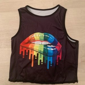 Muscle Tank w/ Rainbow Drip Lip
